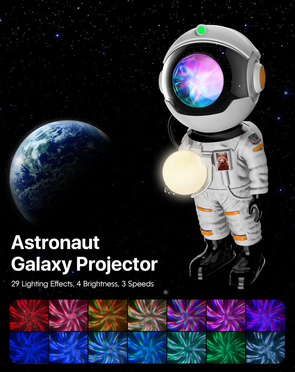 Projecteur Galaxie Astronaute — Veilleuse Étoilée LED